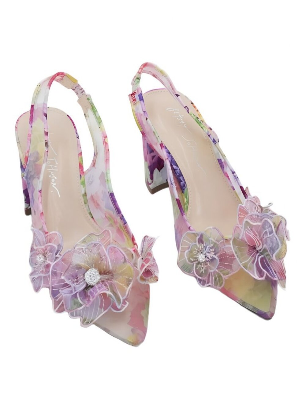 Betsey Johnson Petra Floral Slingback Pointed Toe 3in Heels 5.5 M